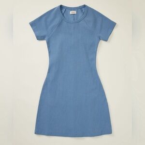 UpWest Compression Rib T-Shirt Dress in Baby Blue